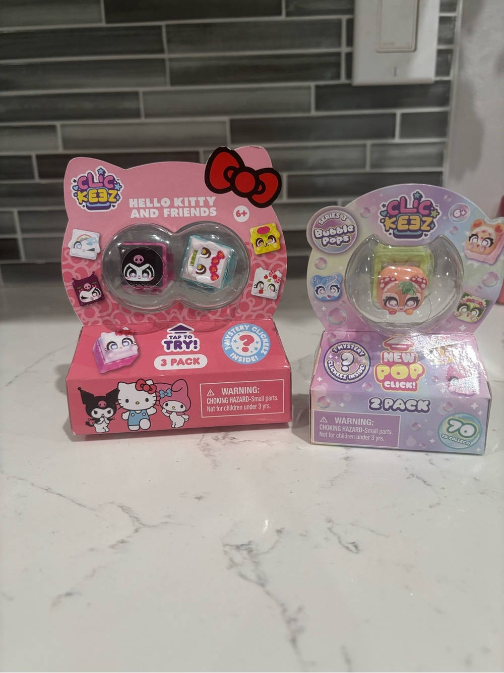 Bundle Hello Kitty & Friends ClickKeez 3-Pack - Pink Collectible Toy Set